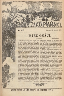 Tygodnik Zakopiański : dodatek bezpłatny do „Głosu Narodu” z dnia 14 sierpnia 1904, nr 47 [i.e. 48]