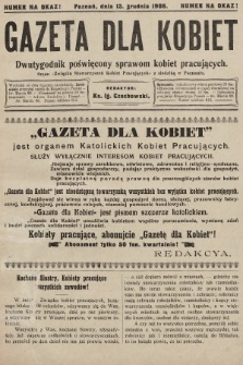 Gazeta dla Kobiet : dwutygodnik poświęcony sprawom kobiet pracujących : organ „Związku Stowarzyszeń Kobiet Pracujących” z siedzibą w Poznaniu. 1909, nr 