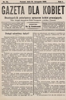 Gazeta dla Kobiet : dwutygodnik poświęcony sprawom kobiet pracujących : organ „Związku Stowarzyszeń Kobiet Pracujących” z siedzibą w Poznaniu. 1909, nr 24