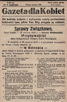 Gazeta dla Kobiet. 1925, nr 6 (związkowy)