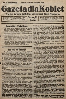 Gazeta dla Kobiet : tygodnik Związku Katolickich Stowarzyszeń Kobiet Pracujących. 1923, nr 8 (związkowy)