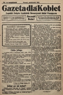 Gazeta dla Kobiet : tygodnik Związku Katolickich Stowarzyszeń Kobiet Pracujących. 1923, nr 9 (związkowy)