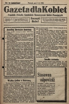 Gazeta dla Kobiet : tygodnik Związku Katolickich Stowarzyszeń Kobiet Pracujących. 1923, nr 11 (związkowy)