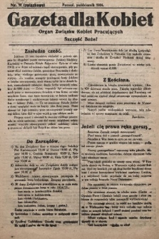 Gazeta dla Kobiet : organ Związku Kobiet Pracujących. 1924, nr 10 (związkowy)