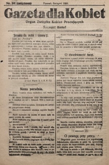 Gazeta dla Kobiet : organ Związku Kobiet Pracujących. 1924, nr 11