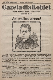 Gazeta dla Kobiet : organ Związku Kobiet Pracujących. 1924, nr 12 (związkowy)