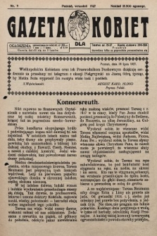 Gazeta dla Kobiet. 1927, nr 9 (związkowy)