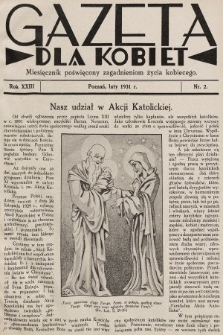 Gazeta dla Kobiet : miesięcznik poświęcony zagadnieniom życia kobiecego. 1931, nr 2