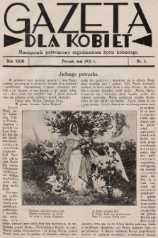 Gazeta dla Kobiet : miesięcznik poświęcony zagadnieniom życia kobiecego. 1931, nr 5