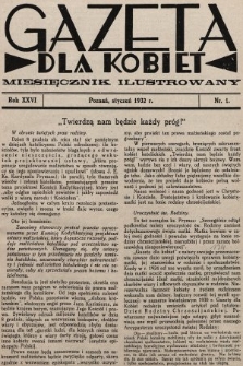 Gazeta dla Kobiet : miesięcznik ilustrowany. 1932, nr 1