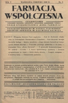 Farmacja Współczesna : czasopismo poświęcone naukowym, zawodowym i społecznym zagadnieniom farmacji : organ Stowarzyszenia „Nowa Farmacja”. 1936, nr 3