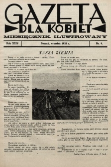 Gazeta dla Kobiet : miesięcznik ilustrowany. 1932, nr 9