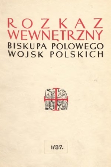 Rozkaz Wewnętrzny Biskupa Polowego Wojsk Polskch. 1937, [skorowidz]