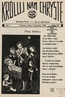 Króluj nam Chryste : dodatek dla dzieci. 1939, nr 1