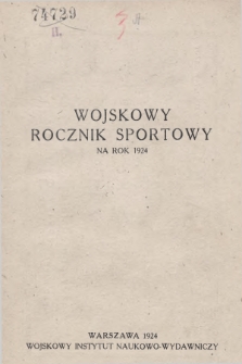 Wojskowy Rocznik Sportowy na Rok 1924