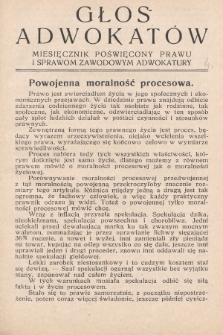 Głos Adwokatów : czasopismo poświęcone prawu i sprawom zawodowym adwokatury. 1925, [z. 4]