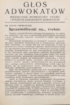 Głos Adwokatów : miesięcznik poświęcony prawu i sprawom zawodowym adwokatury. 1926, [z. 2]