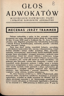 Głos Adwokatów : miesięcznik poświęcony prawu i sprawom zawodowym adwokatury. 1936, z. 8