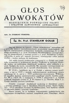 Głos Adwokatów : miesięcznik poświęcony prawu i sprawom zawodowym adwokatury. 1939, z. 3-4