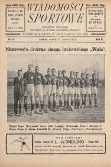 Wiadomości Sportowe : czasopismo ilustrowane poświęcone wychowaniu sportowemu młodzieży. 1923, nr 18