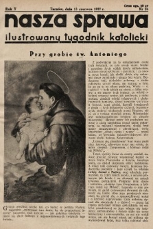 Nasza Sprawa : ilustrowany tygodnik katolicki. 1937, nr 24