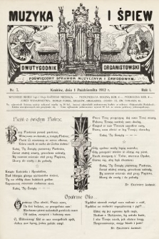 Muzyka i Śpiew : dwutygodnik organistowski : poświęcony sprawom muzycznym i zawodowym. 1912, nr 7
