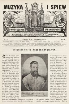 Muzyka i Śpiew : dwutygodnik organistowski : poświęcony sprawom muzycznym i zawodowym. 1912, nr 9