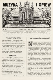 Muzyka i Śpiew : dwutygodnik organistowski : poświęcony sprawom muzycznym i zawodowym. 1913, nr 20