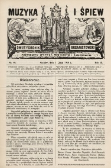 Muzyka i Śpiew : dwutygodnik organistowski : poświęcony sprawom muzycznym i zawodowym. 1914, nr 46