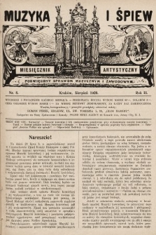 Muzyka i Śpiew: miesięcznik artystyczny : poświęcony sprawom muzycznym i zawodowym. 1920, nr 8