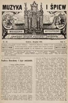 Muzyka i Śpiew: miesięcznik artystyczny : poświęcony sprawom muzycznym i zawodowym. 1923, nr 28