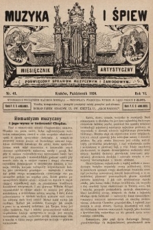 Muzyka i Śpiew: miesięcznik artystyczny : poświęcony sprawom muzycznym i zawodowym. 1924, nr 43