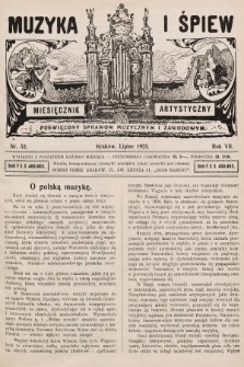 Muzyka i Śpiew: miesięcznik artystyczny : poświęcony sprawom muzycznym i zawodowym. 1925, nr 52