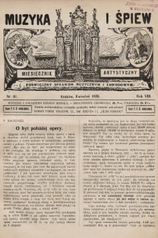 Muzyka i Śpiew: miesięcznik artystyczny : poświęcony sprawom muzycznym i zawodowym. 1926, nr 61