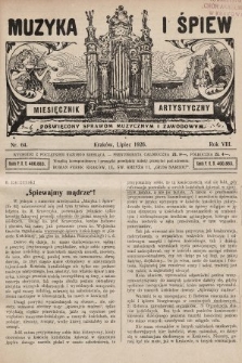 Muzyka i Śpiew: miesięcznik artystyczny : poświęcony sprawom muzycznym i zawodowym. 1926, nr 64