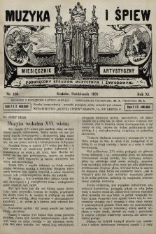 Muzyka i Śpiew: miesięcznik artystyczny : poświęcony sprawom muzycznym i zawodowym. 1931, nr 103
