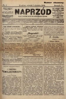 Naprzód : organ polskiej partyi socyalno-demokratycznej. 1901, nr 1, numer okazowy