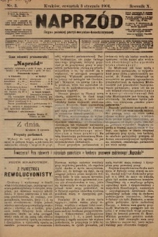 Naprzód : organ polskiej partyi socyalno-demokratycznej. 1901, nr 3 [nakład pierwszy skonfiskowany]