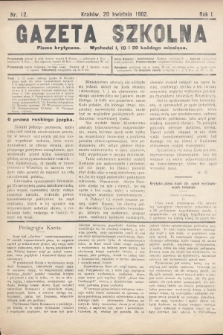 Gazeta Szkolna : pismo krytyczne. 1902, nr 12