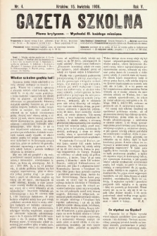 Gazeta Szkolna : pismo krytyczne. 1906, nr 4