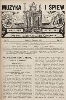 Muzyka i Śpiew: miesięcznik artystyczny : poświęcony sprawom muzycznym i zawodowym. 1921, nr 20