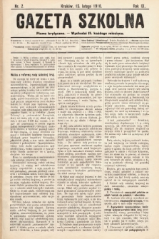 Gazeta Szkolna : pismo krytyczne. 1910, nr 2