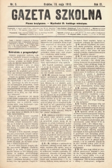 Gazeta Szkolna : pismo krytyczne. 1910, nr 5