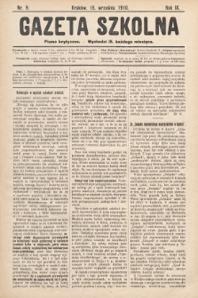 Gazeta Szkolna : pismo krytyczne. 1910, nr 9