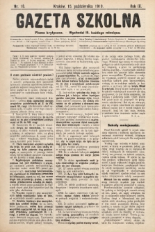 Gazeta Szkolna : pismo krytyczne. 1910, nr 10