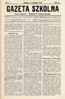 Gazeta Szkolna : pismo krytyczne. 1910, nr 11