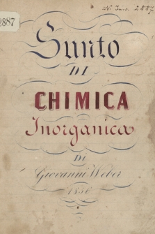 „Sunto di chimica inorganica di Giovanni Weber, 1856”