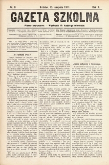 Gazeta Szkolna : pismo krytyczne. 1911, nr 8