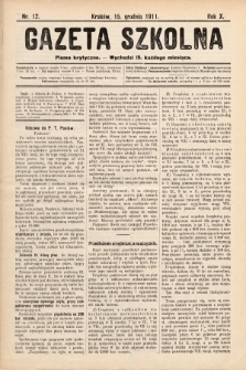 Gazeta Szkolna : pismo krytyczne. 1911, nr 12