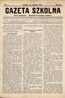 Gazeta Szkolna : pismo krytyczne. 1912, nr 1